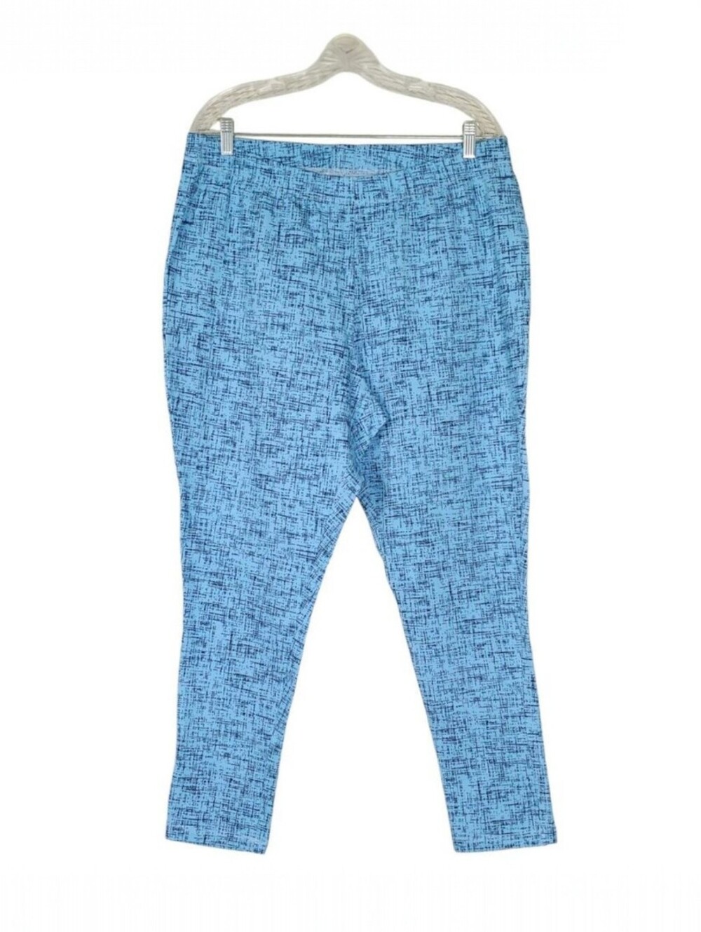 Roaman’s Blue Patterned Stretch Leggings Women’s Plus Size 1X 22/24 - Picture 2 of 10